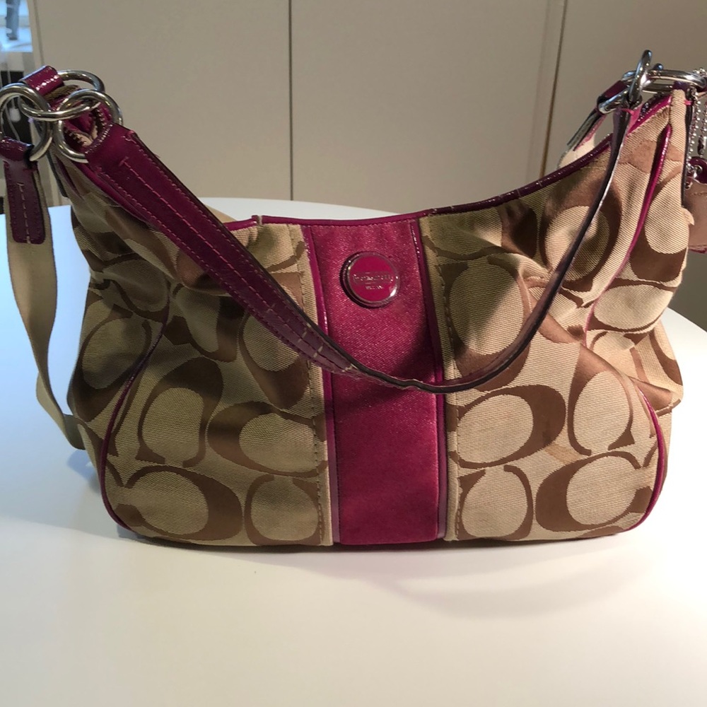 Used Burgundy/Brown Coach Factory bag